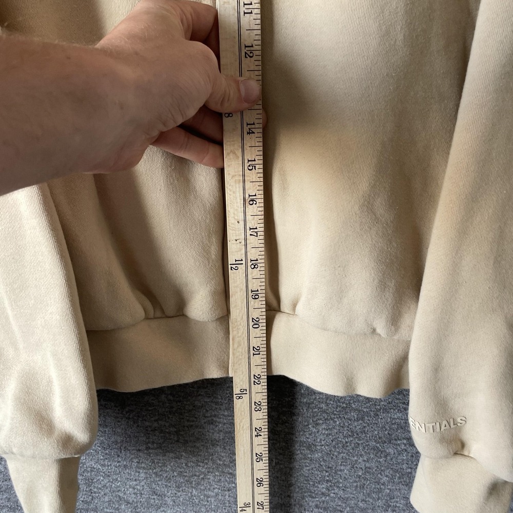 Fear Of God Essentials Sweatshirt Small Beige Full Zip Mock Neck Fleece - Picture 7 of 11